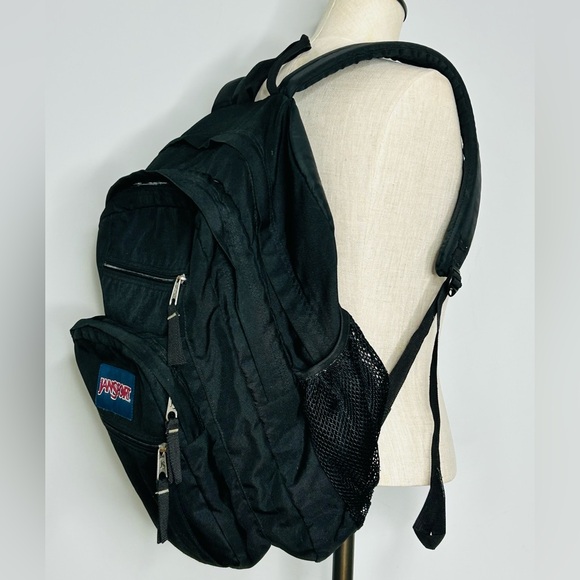 Jansport Big Student Laptop Backpack in Black Canvas - Picture 6 of 14